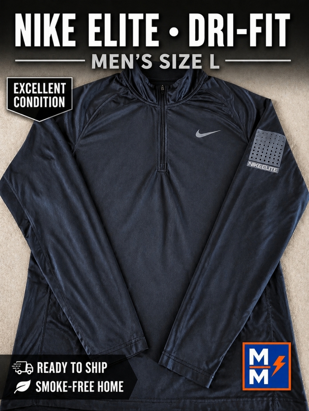 Nike Elite Dri-FIT Shirt Men’s Large Athletic Training Gym Performance Top